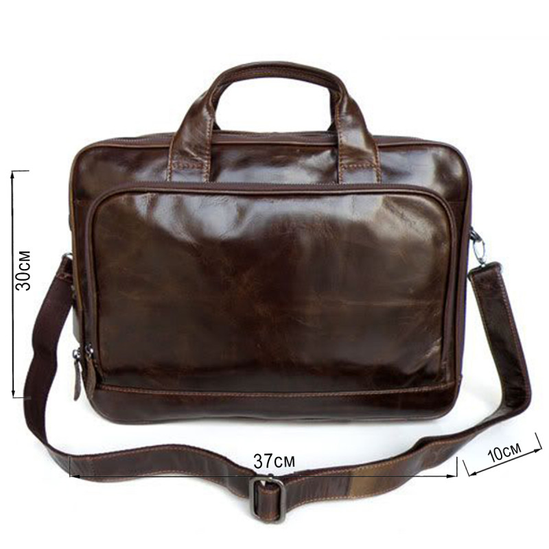 Шкіряна сумка для ноутбука роботи поїздок та документів Vintage Коричнева