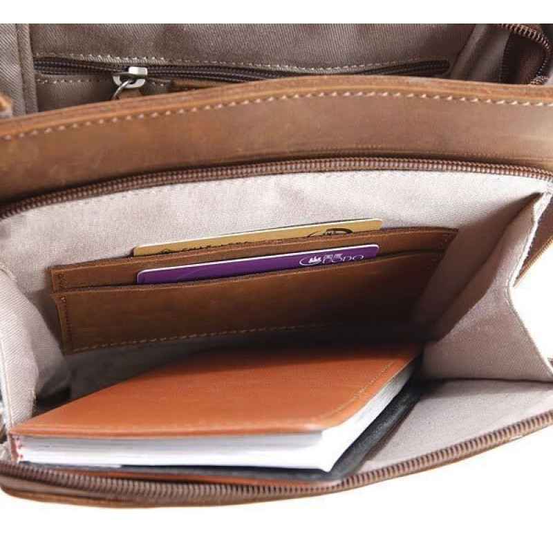 Сумка чоловіча Vintage з вінтажній шкіри Коричнева