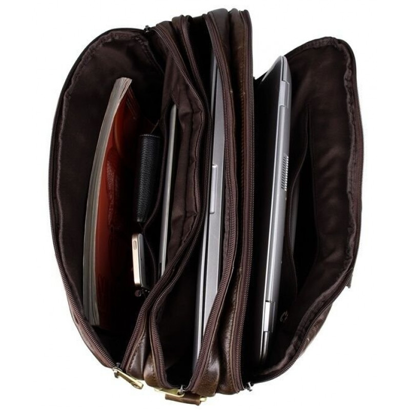 Сумка чоловіча Vintage для ноутбука з діагоналлю . дюйма Коричнева