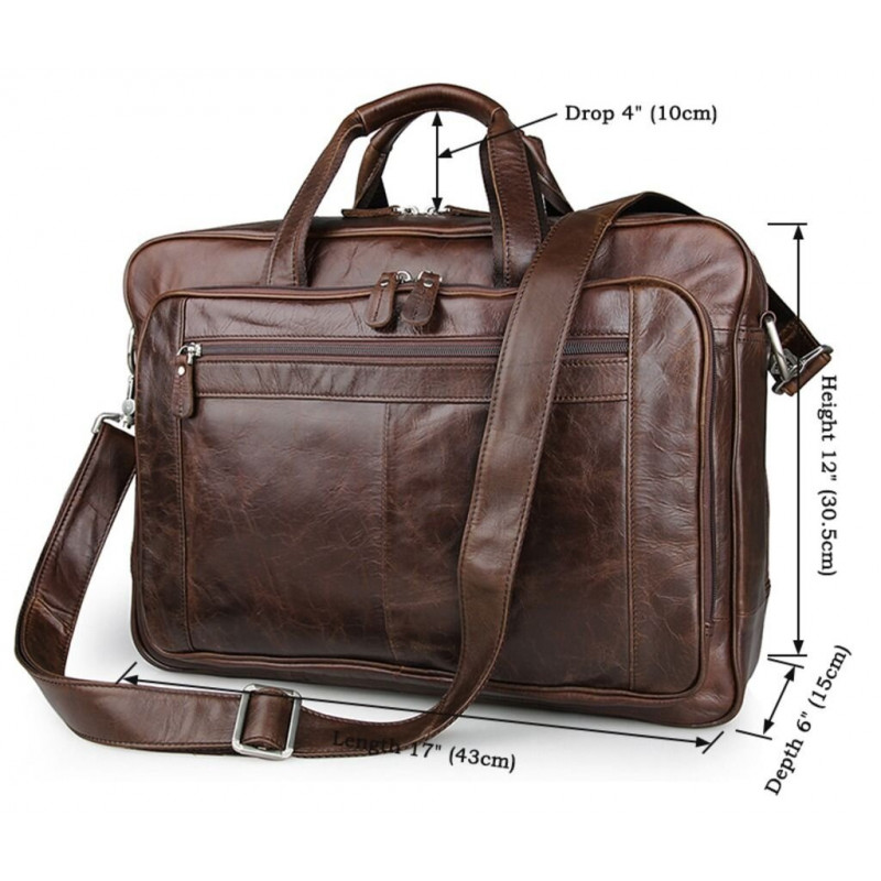 Сумка чоловіча Vintage для ноутбука дюймів Коричнева