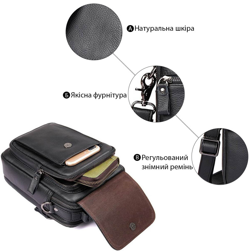 Сумка мужская Vintage Черная