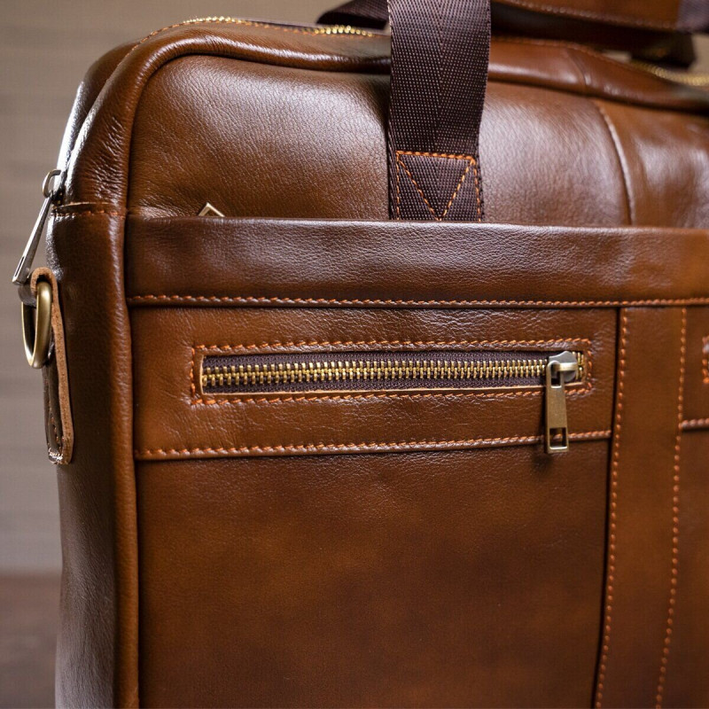 Сумка чоловіча Vintage шкіряна Коричнева