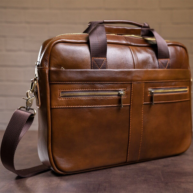 Сумка чоловіча Vintage шкіряна Коричнева