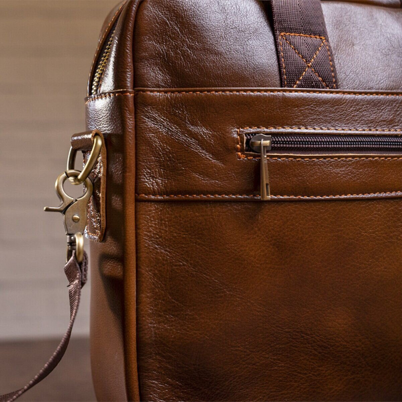 Сумка чоловіча Vintage шкіряна Коричнева