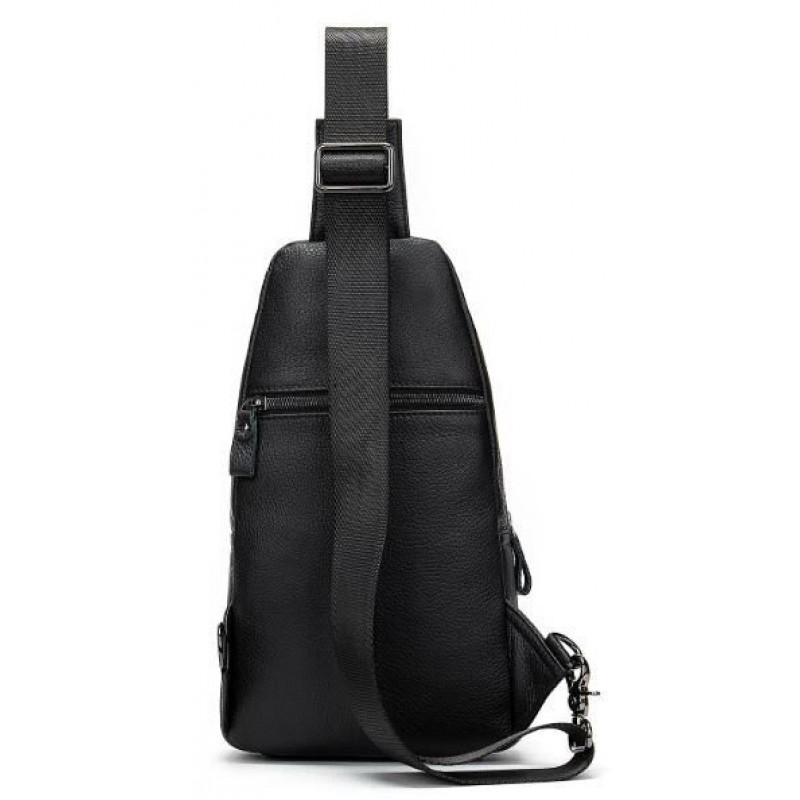 Сумка мужская из кожи через плечо Vintage Черная