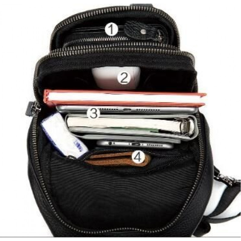 Сумка мужская из кожи через плечо Vintage Черная