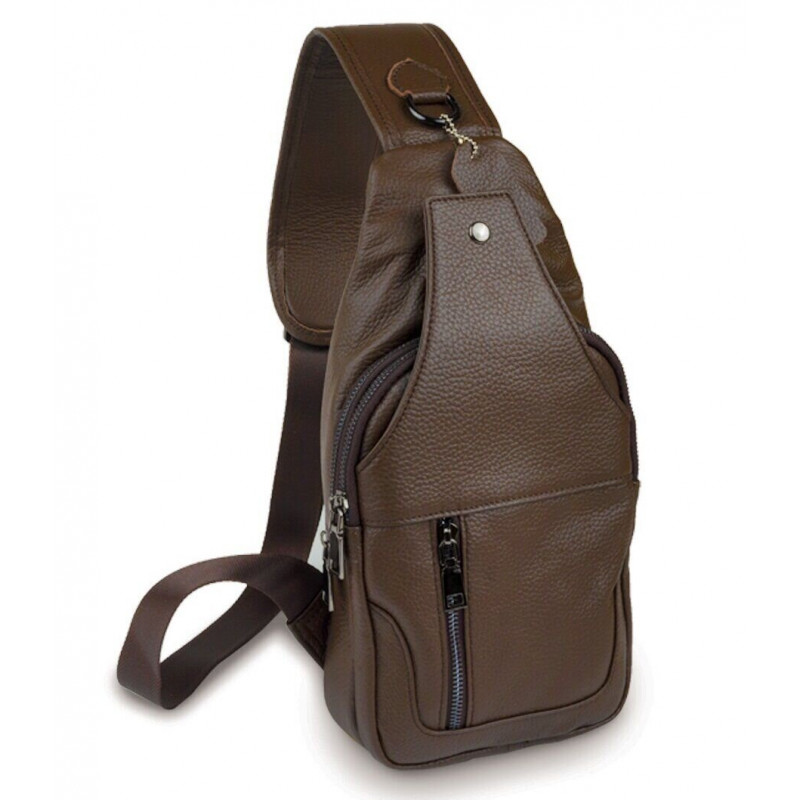 Сумка чоловіча шкіряна через плече Vintage Коричнева