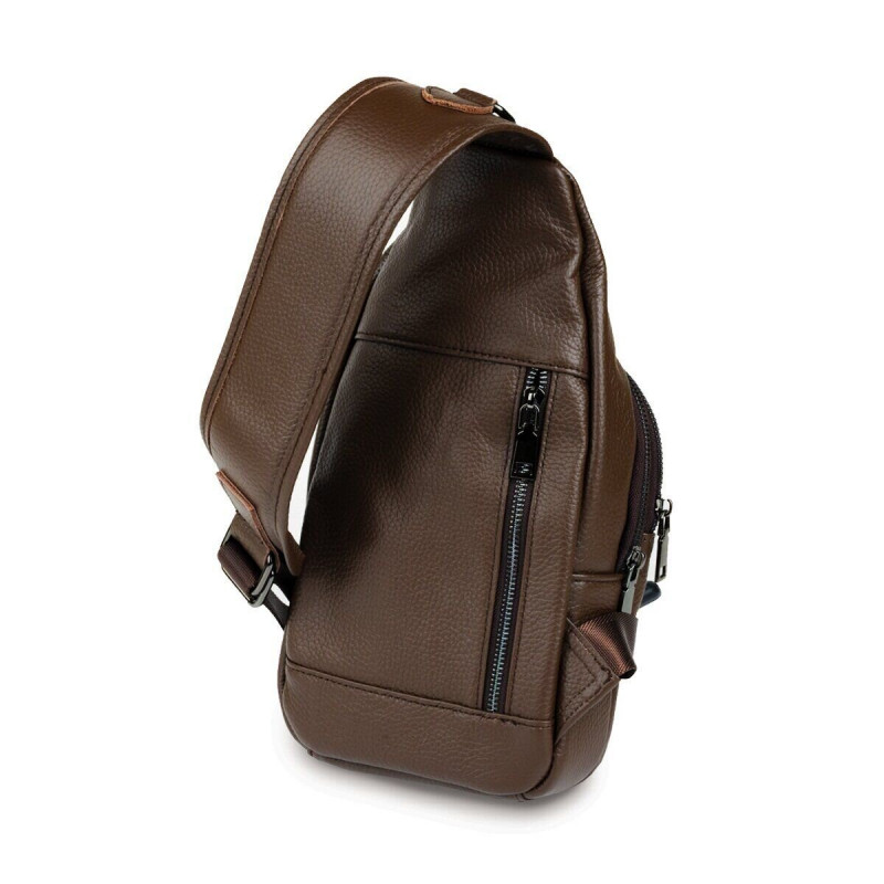 Сумка чоловіча шкіряна через плече Vintage Коричнева