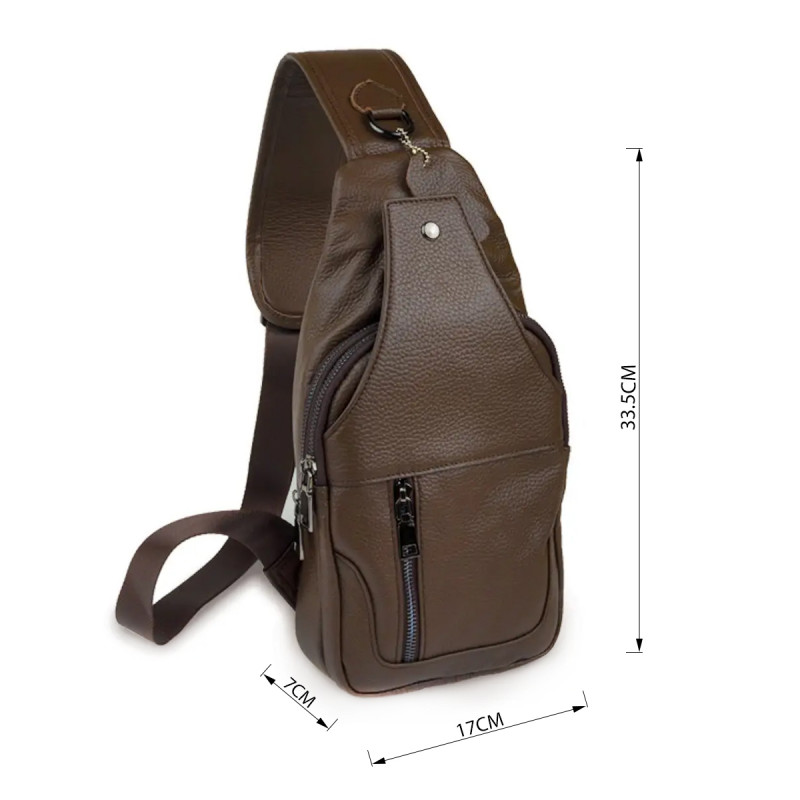 Сумка чоловіча шкіряна через плече Vintage Коричнева