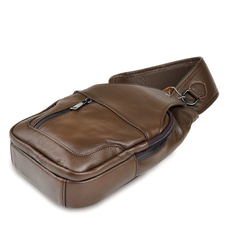 Сумка чоловіча шкіряна через плече Vintage Коричнева