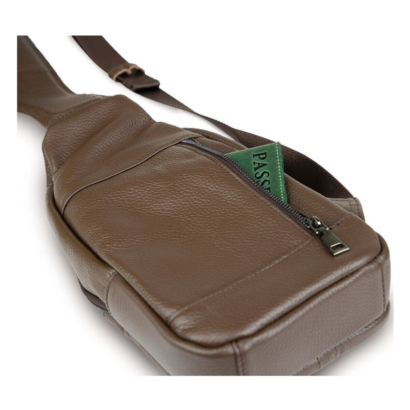 Сумка чоловіча шкіряна через плече Vintage Коричнева
