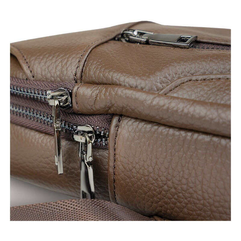 Сумка чоловіча шкіряна через плече Vintage Коричнева