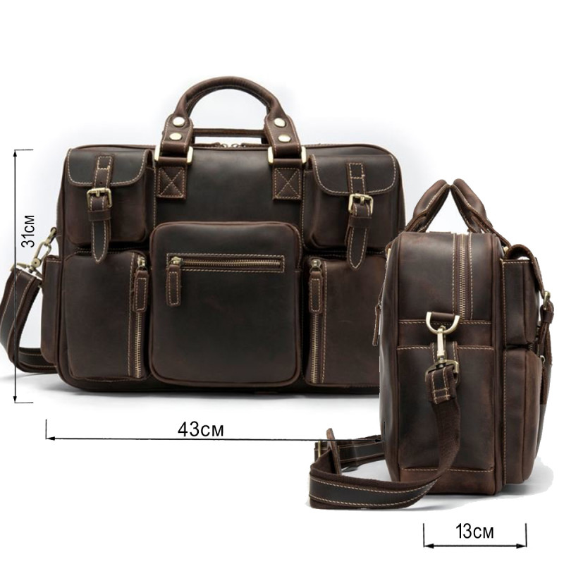 Сумка мужская многофункциональная Vintage Коричневая