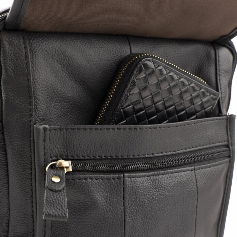 Сумка чоловіча флотар Vintage Чорна