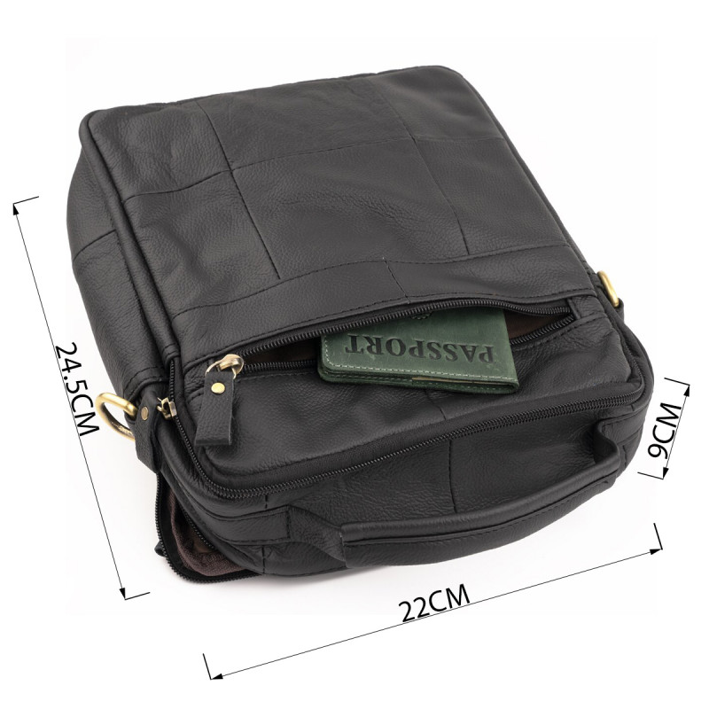 Сумка чоловіча флотар Vintage Чорна