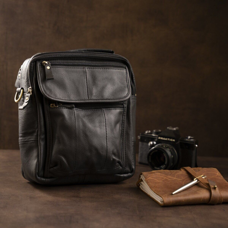 Сумка чоловіча флотар Vintage Чорна