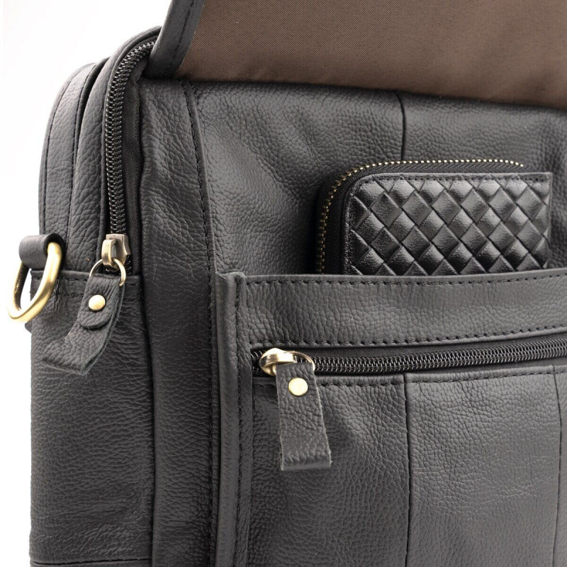 Сумка чоловіча флотар Vintage Чорна