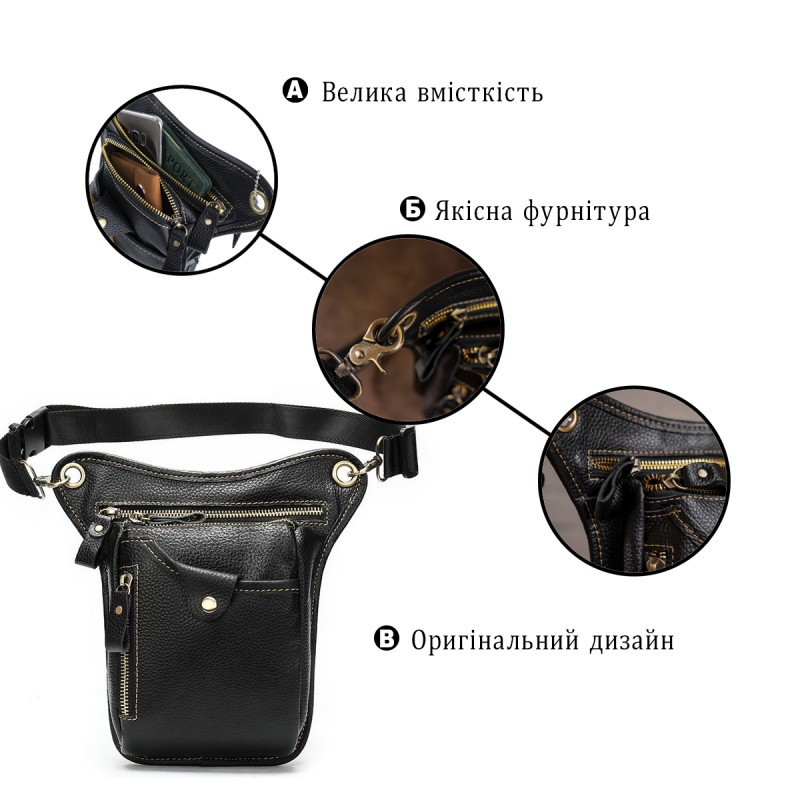 Сумка на пояс Vintage Чорна