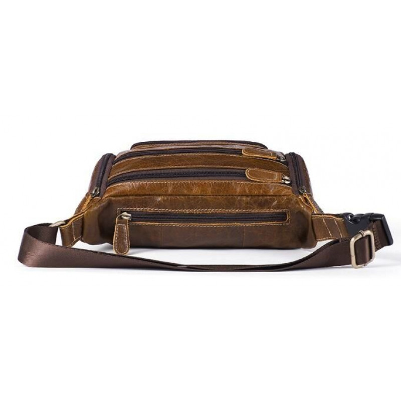 Сумка на пояс об'ємна Vintage Коричнева
