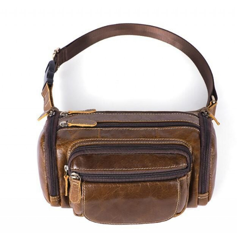 Сумка на пояс об'ємна Vintage Коричнева