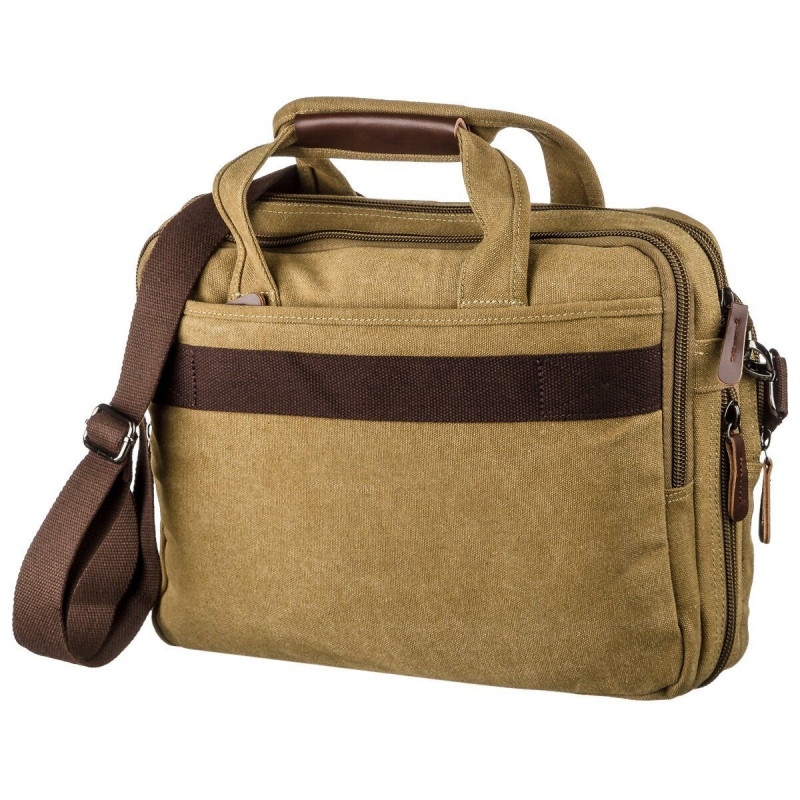 Сумка текстильная для ноутбука на два отделения Vintage Хаки