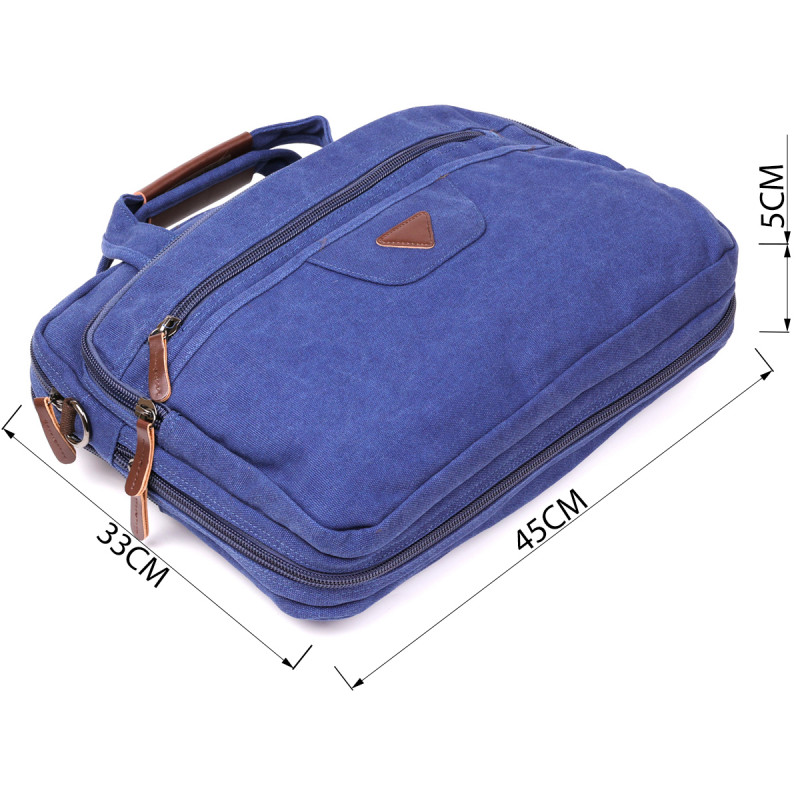 Сумка текстильная для ноутбука Vintage Cиняя