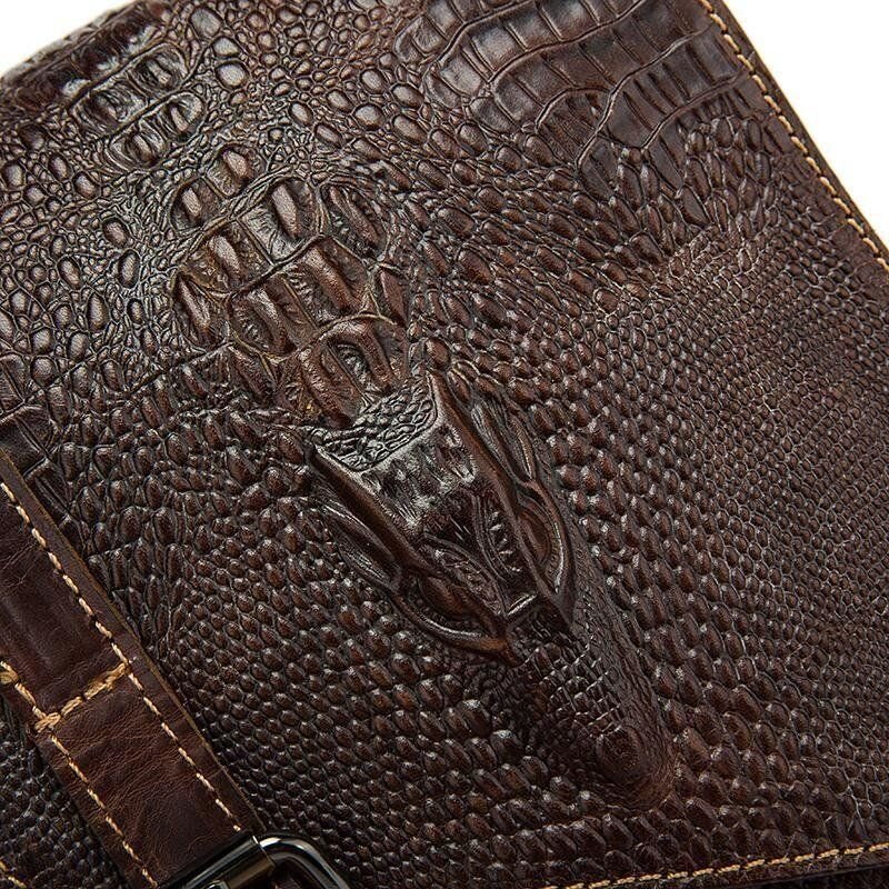 Сумка-мессенджер тиснение под экзотику Vintage Коричневая