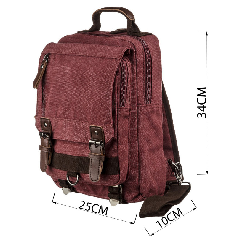 Сумка-рюкзак на одно плечо Vintage Малиновая