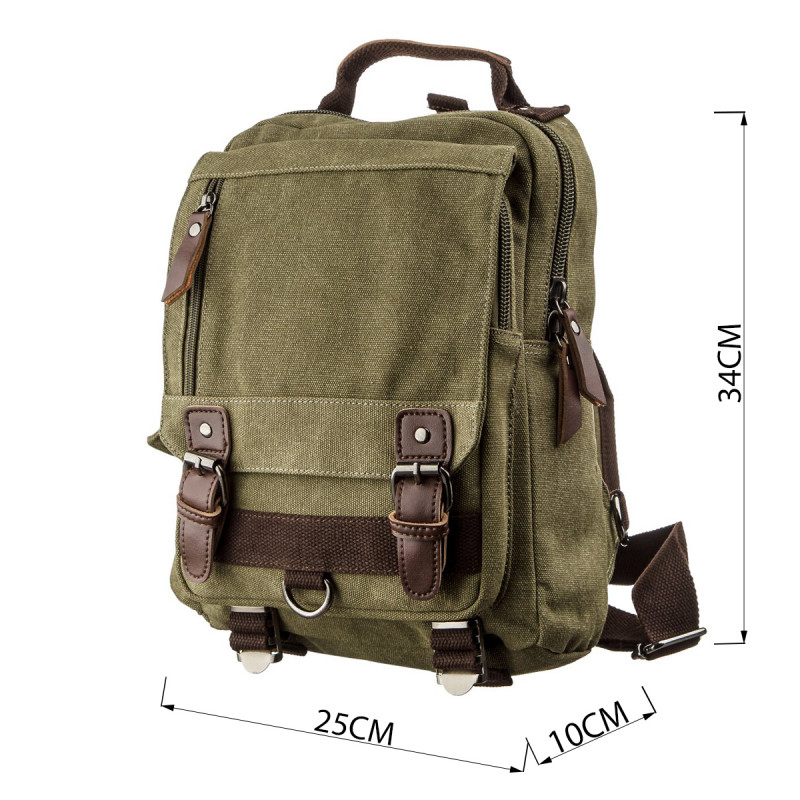 Сумка-рюкзак на одно плечо Vintage Оливковая