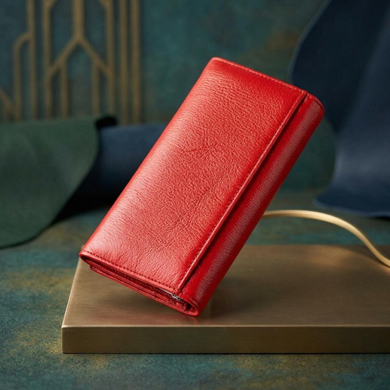 Женский вместительный кошелек ST Leather Красный