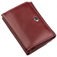 Компактный женский бумажник на кнопке ST Leather Темно-красный
