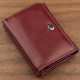 Компактный женский бумажник на кнопке ST Leather Темно-красный