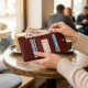 Компактный женский бумажник на кнопке ST Leather Темно-красный