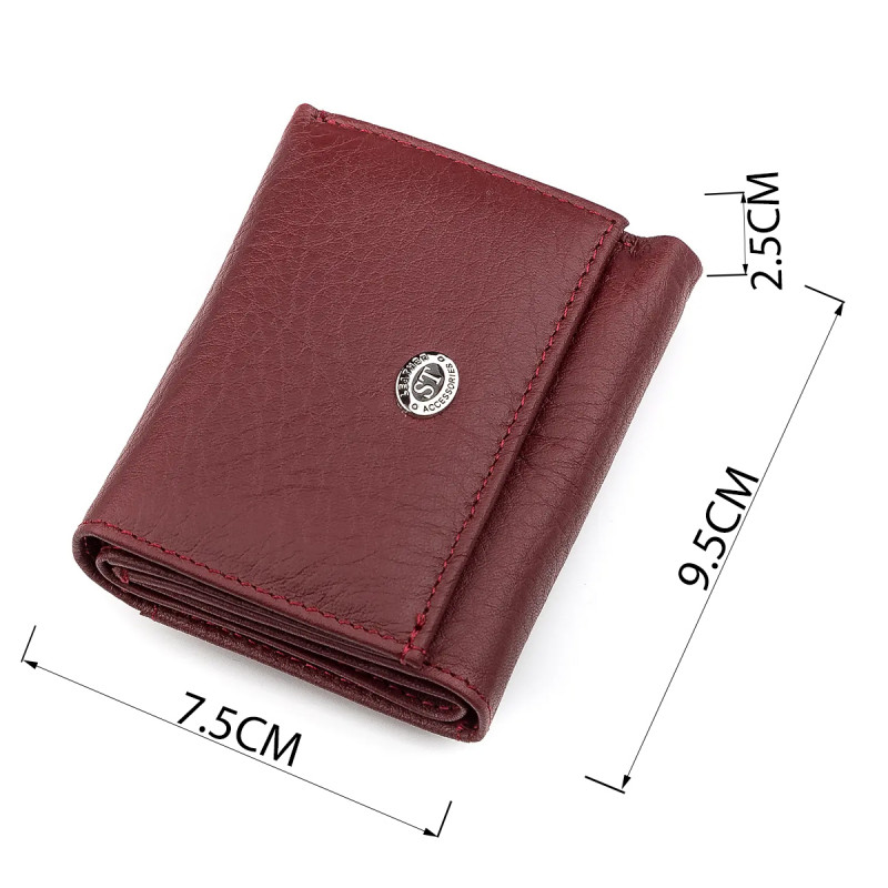 Гаманець ST Leather (ST) шкіряний Бордовий