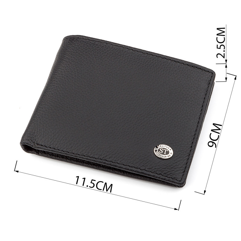 Мужской кошелек ST Leather (ST-) натуральная кожа Черный