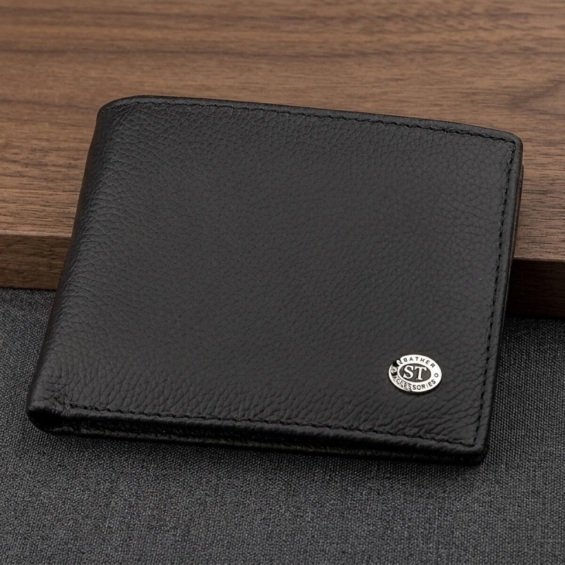Мужской кошелек ST Leather (ST-) натуральная кожа Черный