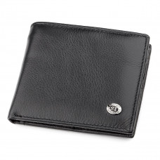 Мужской купюрник ST Leather (ST) кожаный Черный