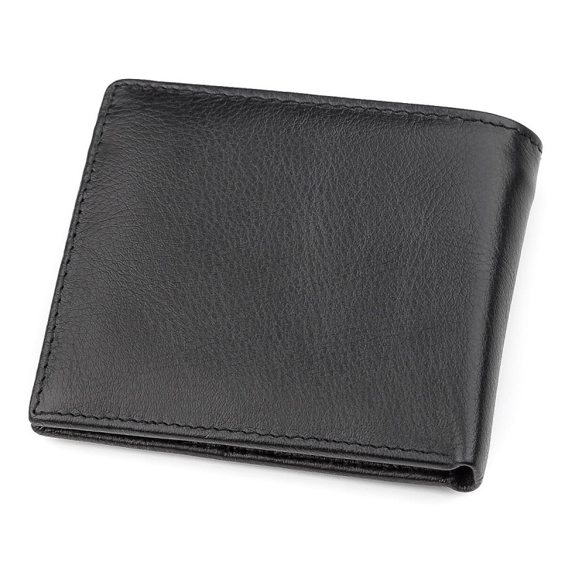 Мужской купюрник ST Leather (ST) кожаный Черный