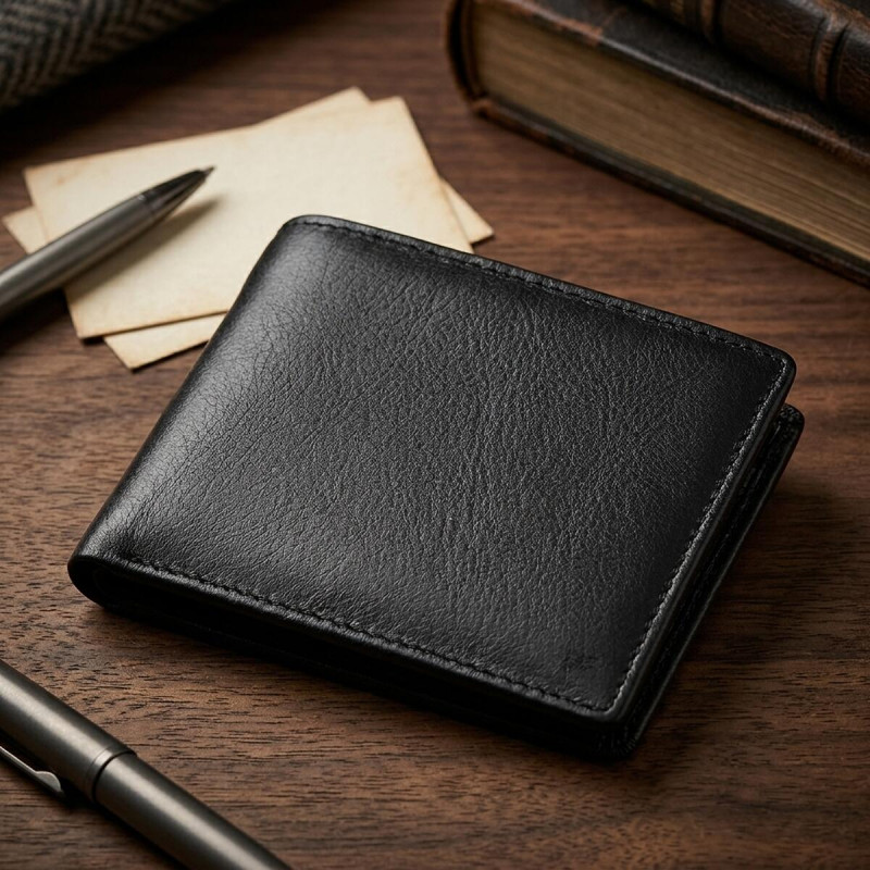 Мужской купюрник ST Leather (ST) кожаный Черный