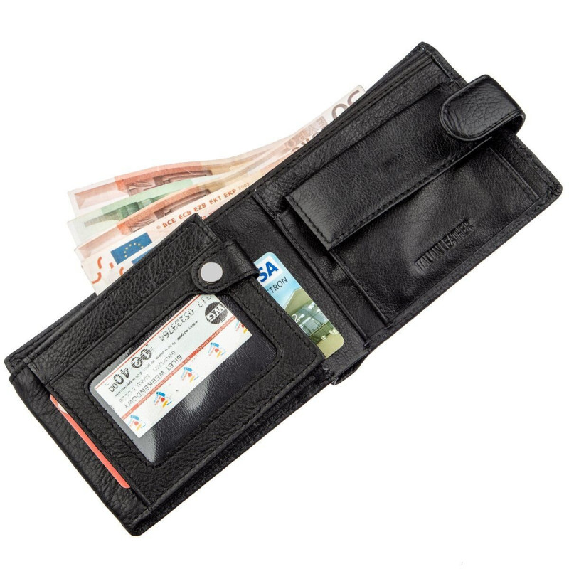 Мужской универсальный кошелек ST Leather Черный