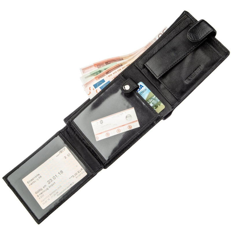 Мужской универсальный кошелек ST Leather Черный