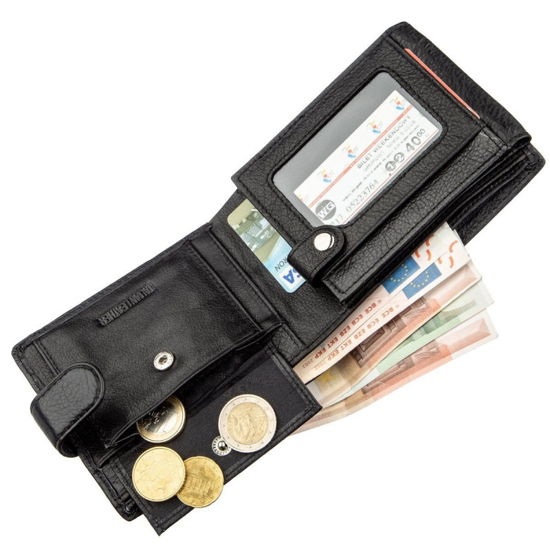 Мужской универсальный кошелек ST Leather Черный