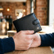 Мужской универсальный кошелек ST Leather Черный
