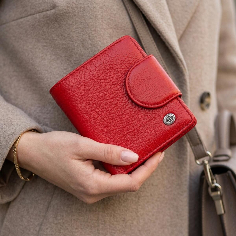 Оригінальний жіночий гаманець ST Leather Червоний