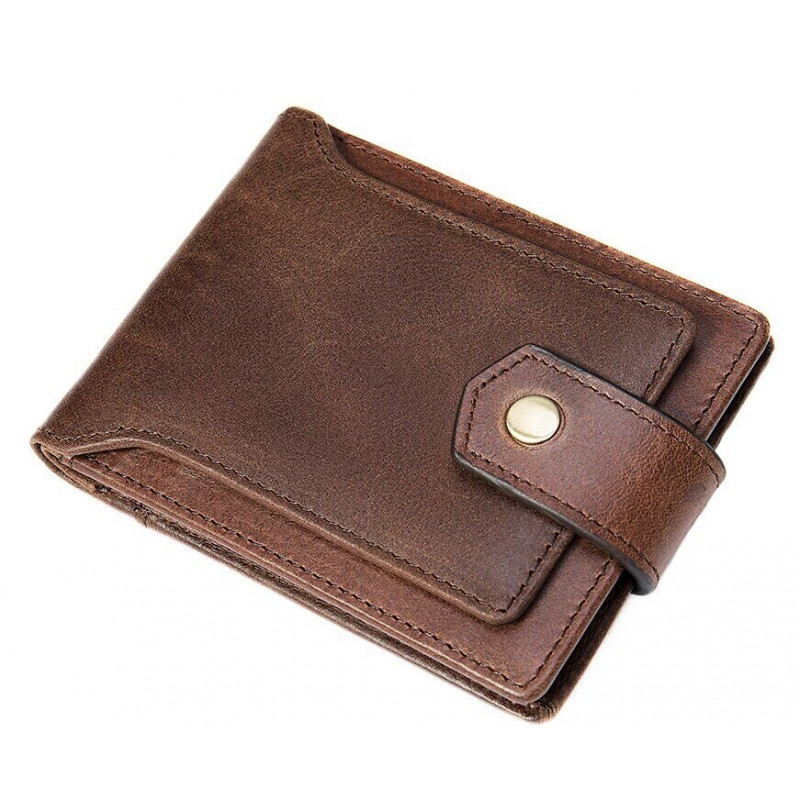 Портмоне в два складання на кнопці Vintage Коричневе
