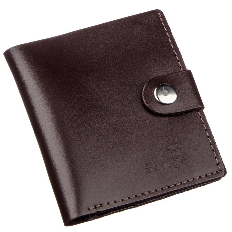 Портмоне вертикальное мужское кожаное SHVIGEL Коричневое