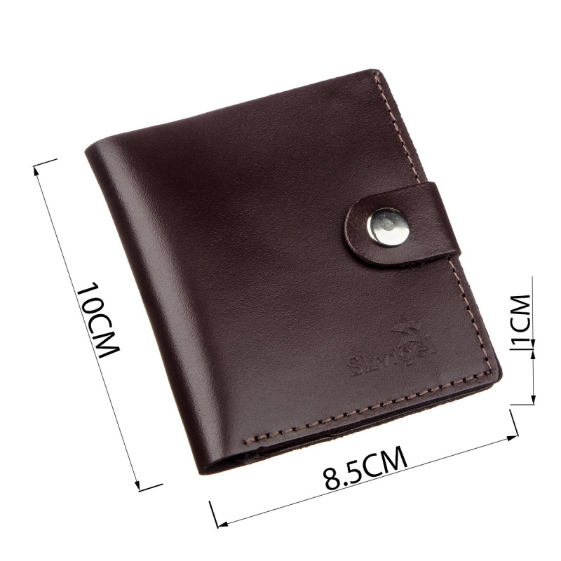 Портмоне вертикальное мужское кожаное SHVIGEL Коричневое