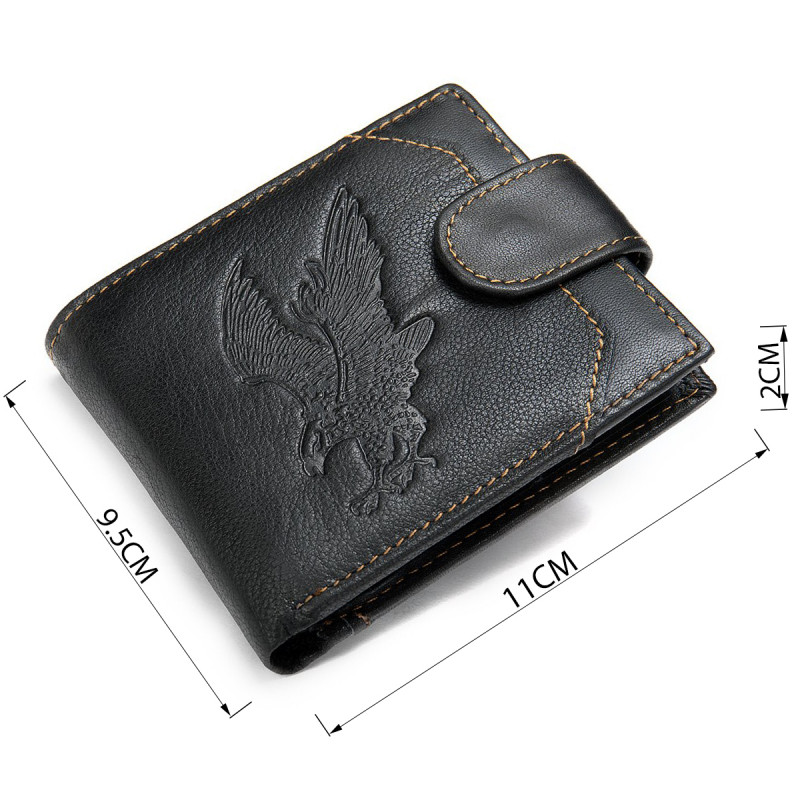 Портмоне чоловіче шкіряне з орлом Vintage Чорне