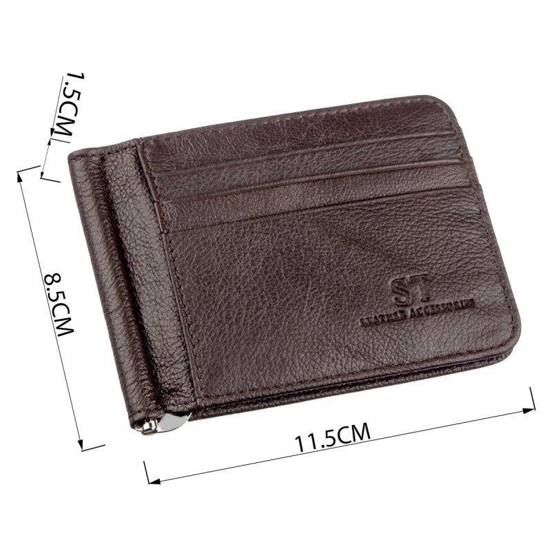 Стильный мужской зажим ST Leather Коричневый
