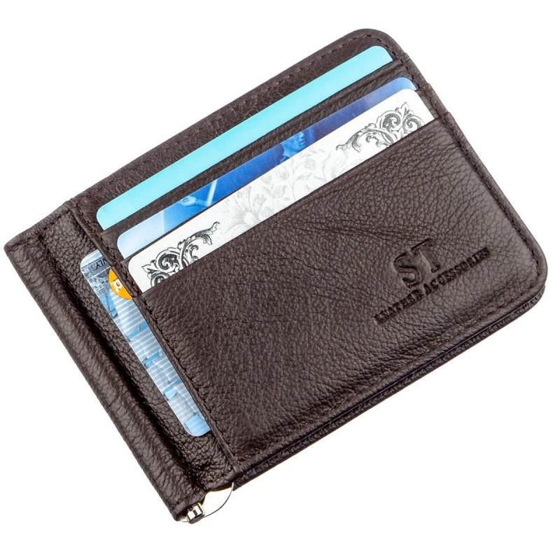Стильный мужской зажим ST Leather Коричневый